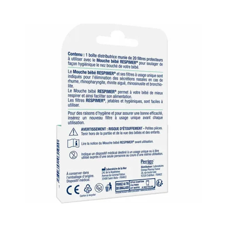 Respimer Beschermende filters voor babyvliegen Nourrissons et jeunes enfants x20