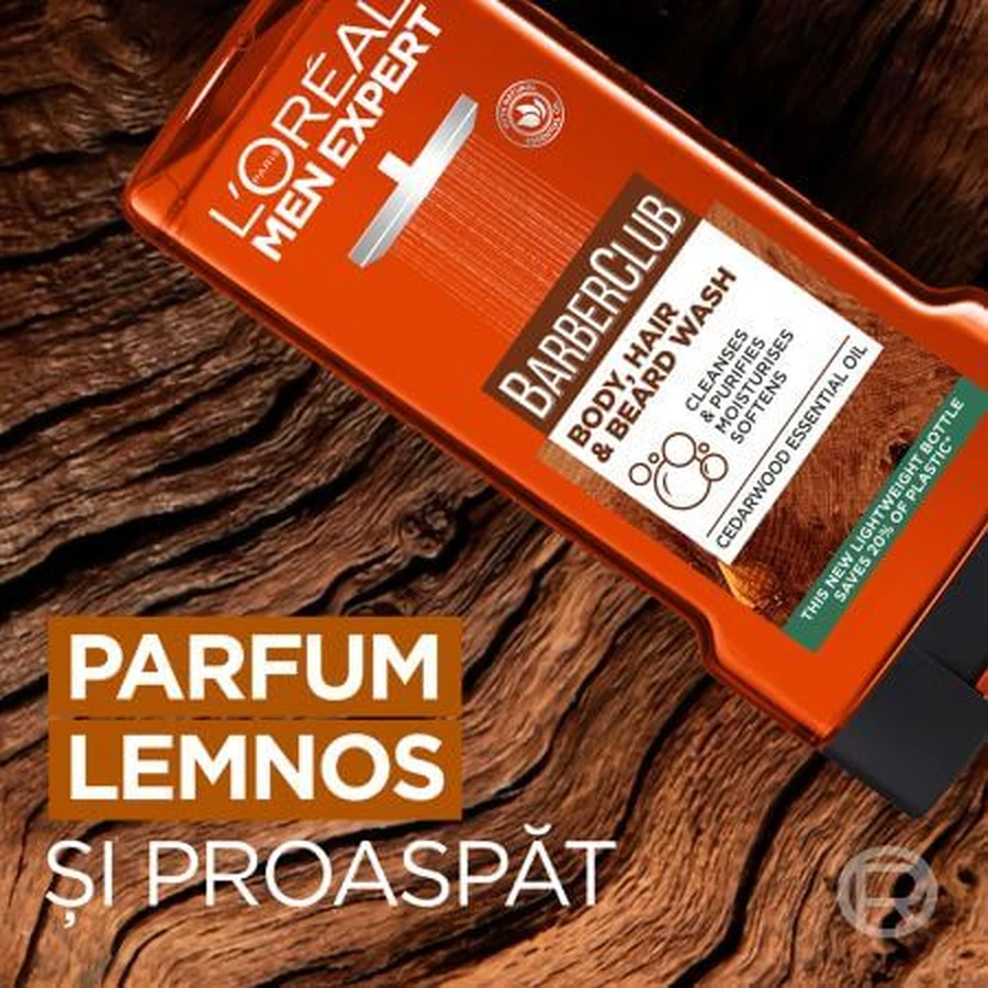 Gel doccia uomo Barber Club Men Expert, 300 ml, Loreal Paris