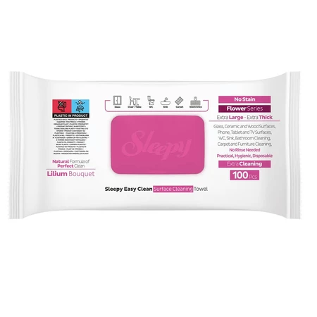 Sleepy Easy Clean Multi-Surface Wet Wipes, Lilium Bouquet, 100 pieces