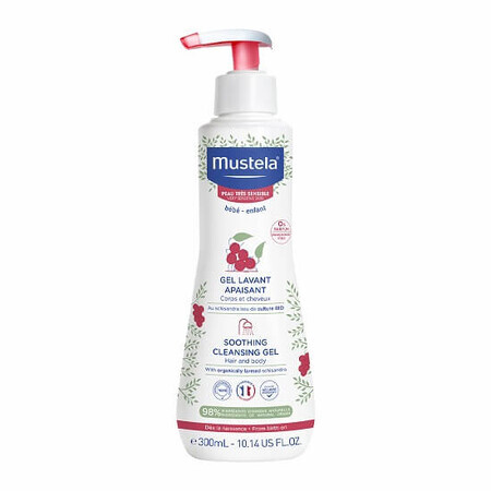 Mustela Gel Detergente Lenitivo Corpo Capelli Bambini Pelle Ipersensibile, 300ml