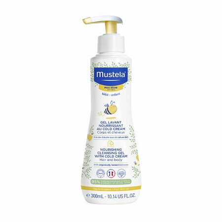 Gel nettoyant nourrissant au Cold Cream, 300 ml, Mustela