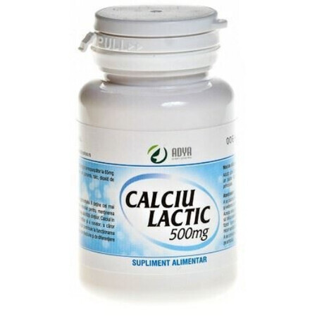 Melkzuur Calcium 500 mg, 100 tabletten, Adya