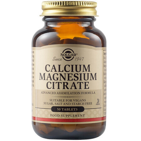 Calcium Magnesium Citraat, 50 tabletten, Solgar