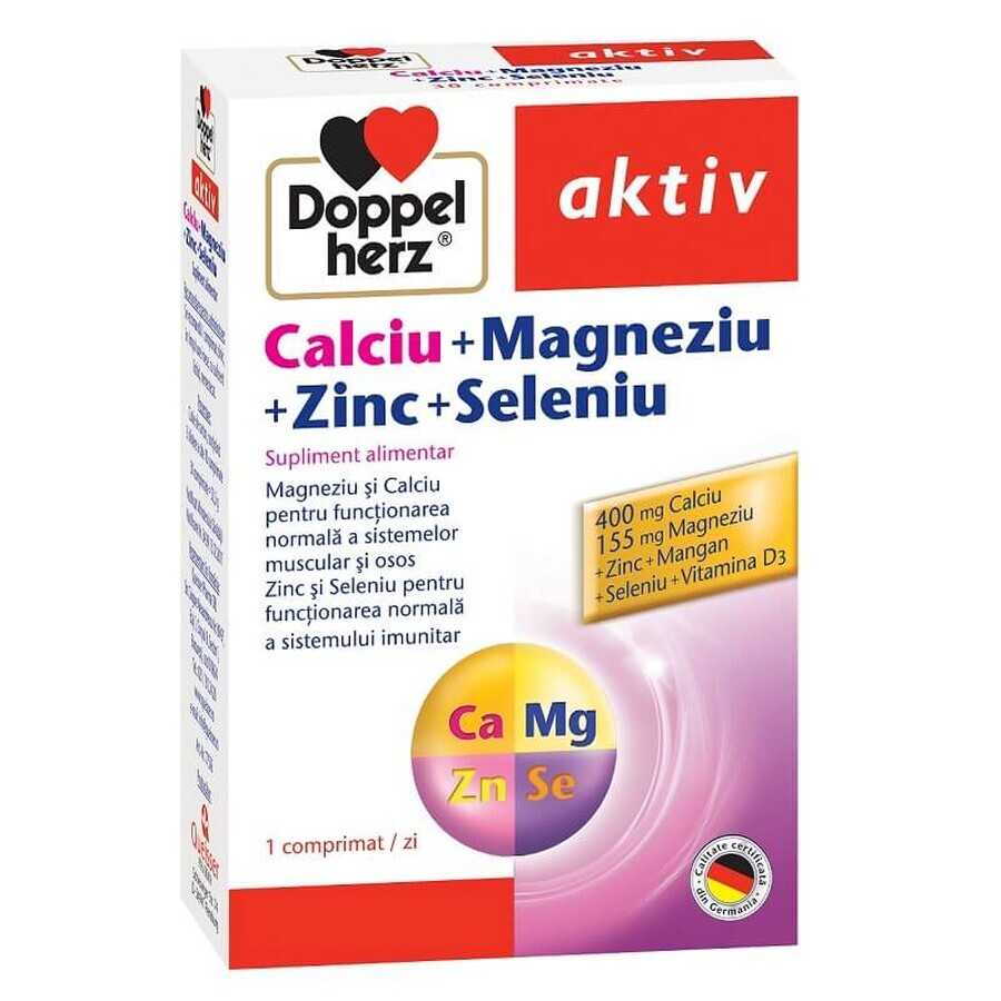 Calcium Magnésium Zinc Sélénium, 30 comprimés, Doppelherz