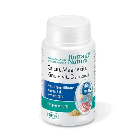 Zeecalcium + natuurlijke vitamine D2, 30 capsules, Rotta Natura