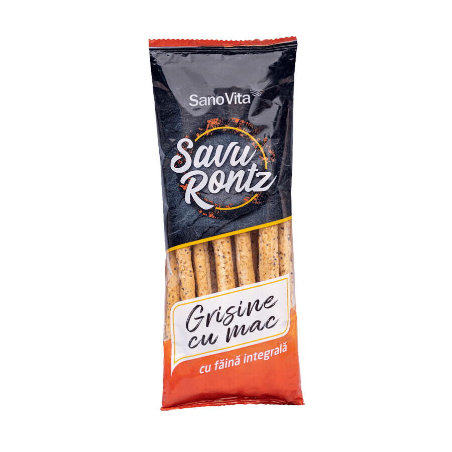 Grisine au pavot et à la farine complète Savu Rontz, 50 gr, Sanovita