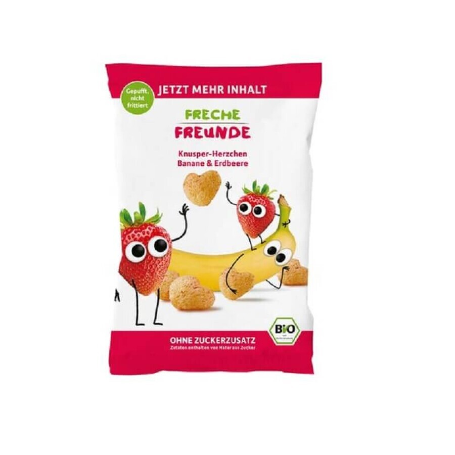 En-cas croquant avec des bananes et des fraises Bio, 30 gr, Freche Freunde