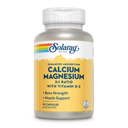 Calcium, magnesium en vitamine D Solaray, 90 capsules, Secom
