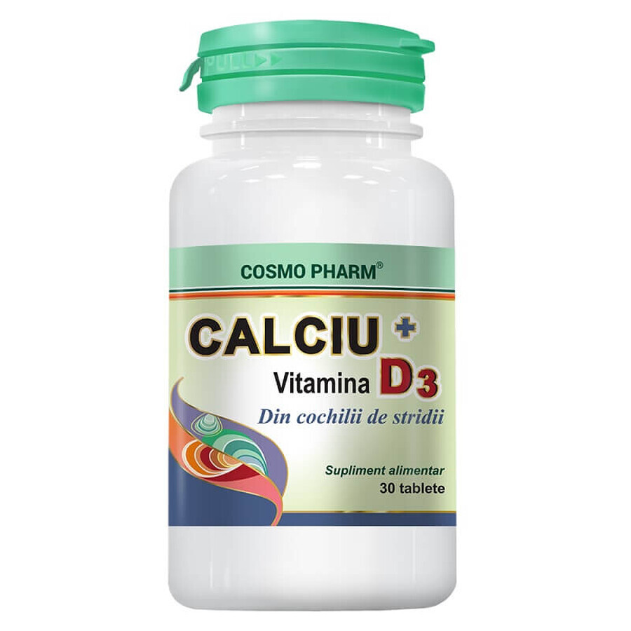 Calcium+Vitamine D3, 30 tabletten, Cosmopharm