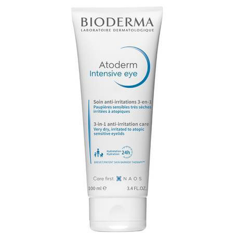 Bioderma Atoderm Intensieve Oog 3 in 1 Dagelijkse Verzorging voor Geïrriteerde Oogleden, 100 ml