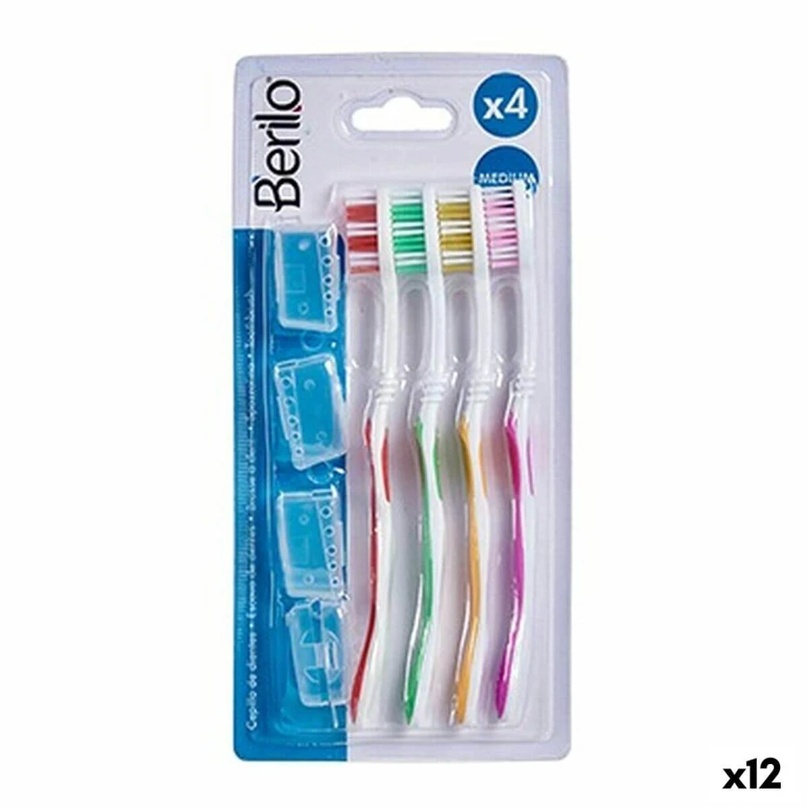 Tandenborstel Berilo AR1410003 Geel Blauw Rood Groen (12 Stuks)