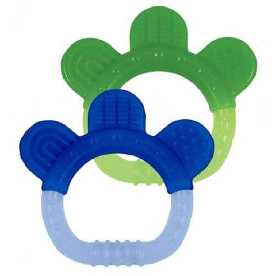 Jouet de dentition en silicone Blue&Green IPlay, 2 pièces, Green Sprouts