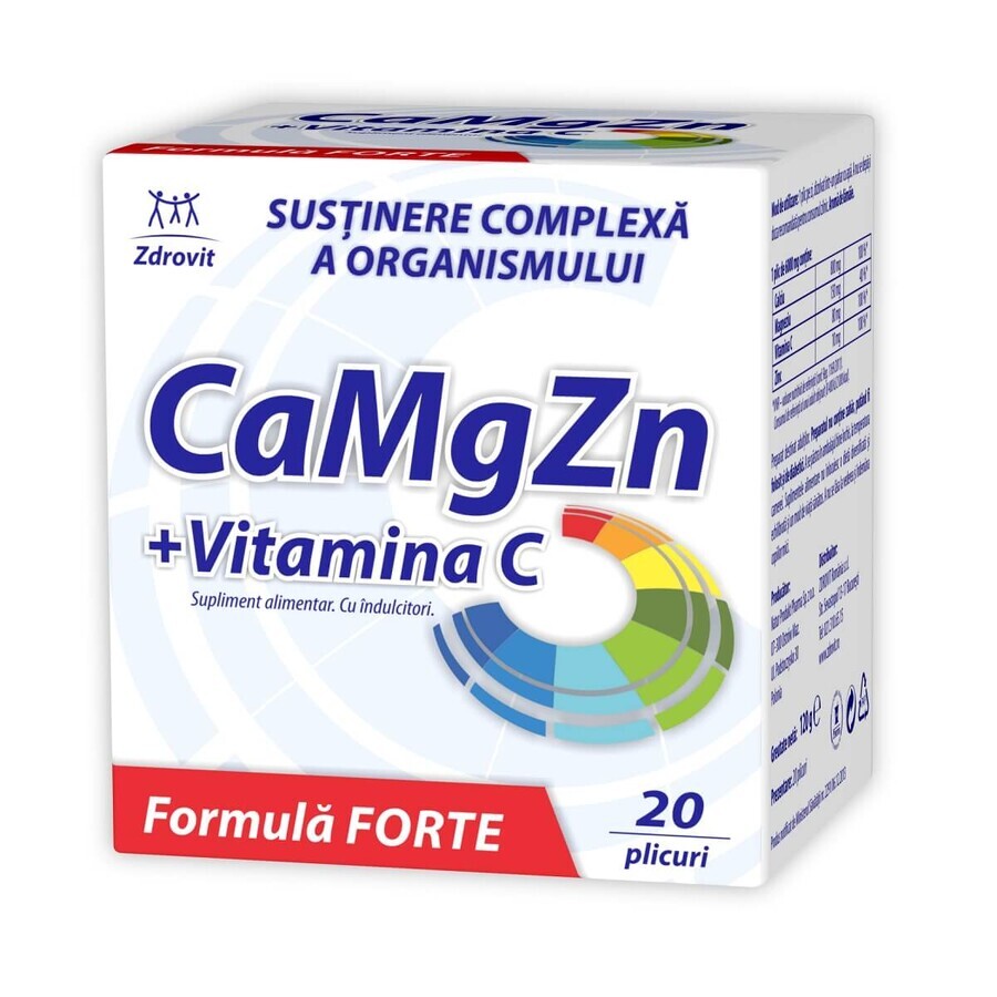 CaMgZn + Vitamin C Forte, 20 Portionsbeutel, Zdrovit