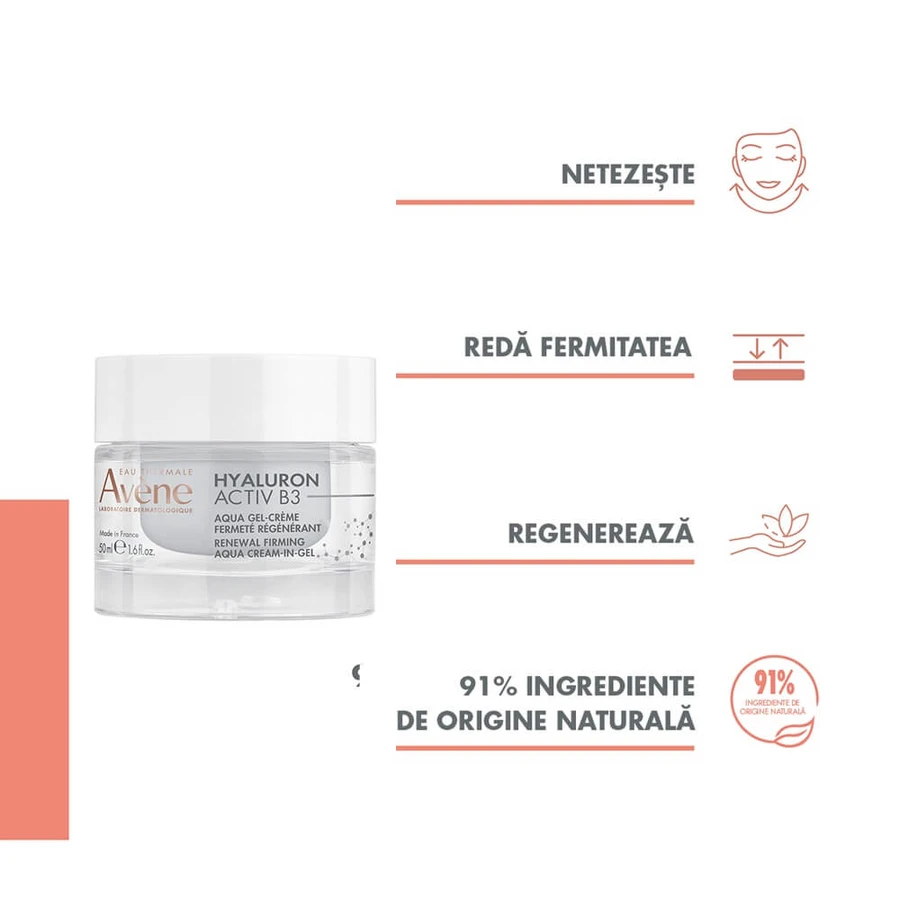 Aqua-gel crema de reserva regeneración celular Hyaluron Activ B3, 50 ml, Avene