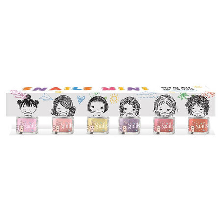 Lac de unghii pentru copii, Set cutie cadou music, 6 buc x 7 ml, Snails