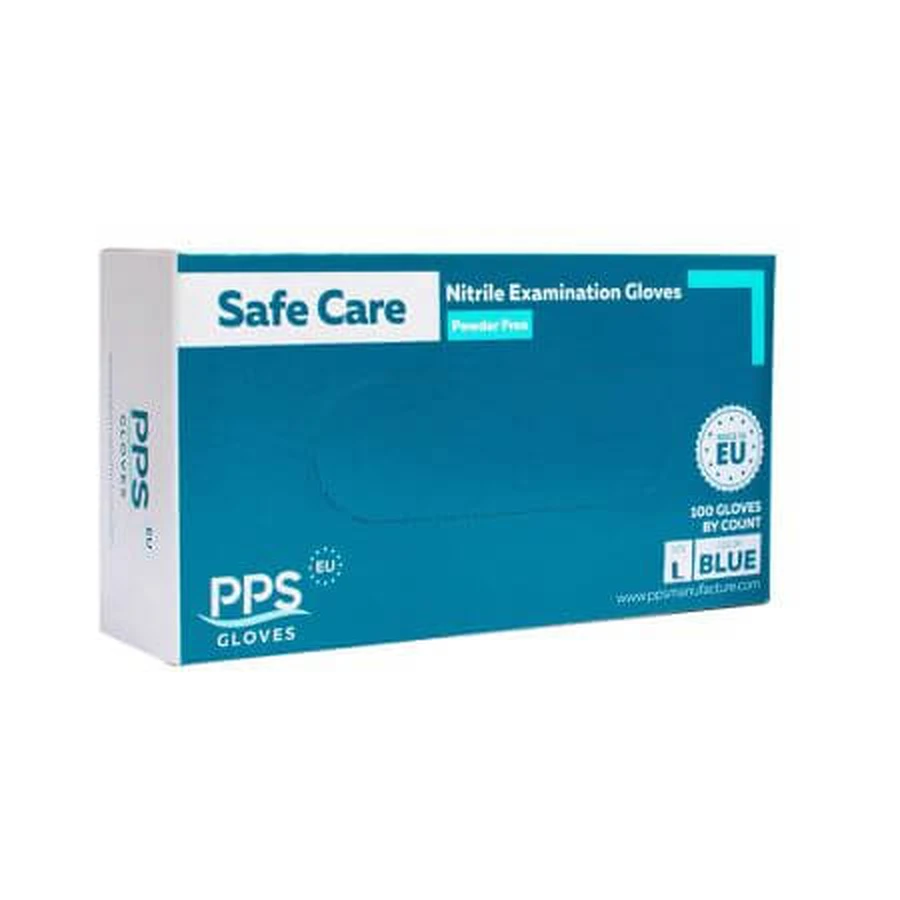 Safe Care PPS Blue nitrile gloves size L, 100 pieces, PPS Gloves
