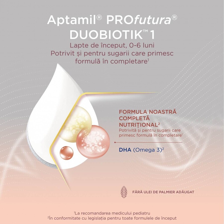 Lapte praf Aptamil ProFutura 1, 800g, 0-6 luni, Nutricia