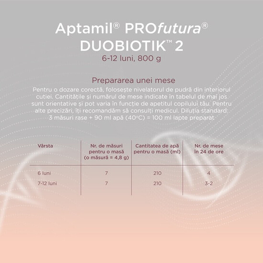 ProFutura 2 Duo Biotik Lait de suite 6 - 12 mois, 800 g, Aptamil