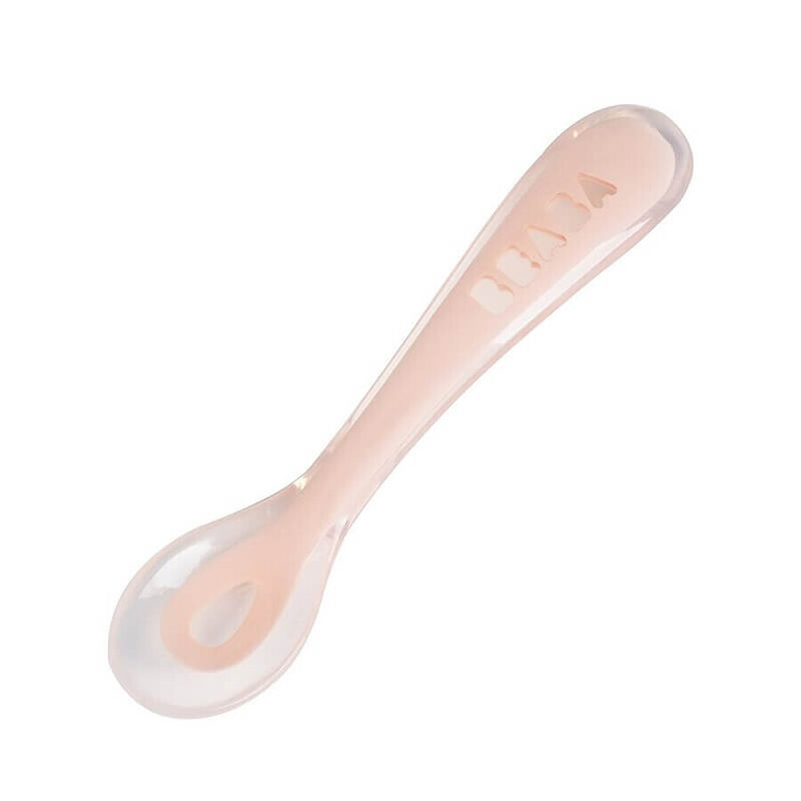 Cuillère en silicone, 8 mois, rose, Beaba