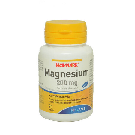 Magnésium, 200mg, 30 comprimés, Walmark