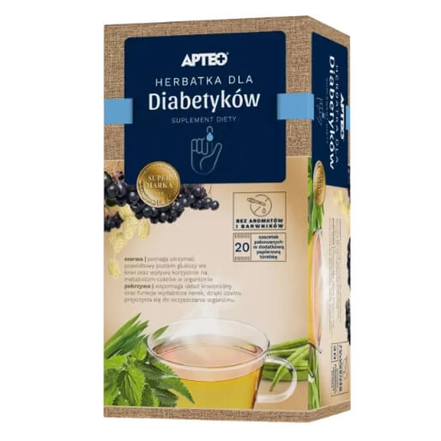 Apteo Natura Thee voor diabetici, 20 builtjes