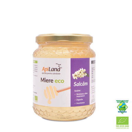 Miere de salcam cruda Eco, 500 g, ApiLand