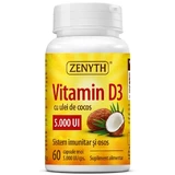 Vitamina D3 con aceite de coco, 5000 UI, 60 cápsulas, Zenyth