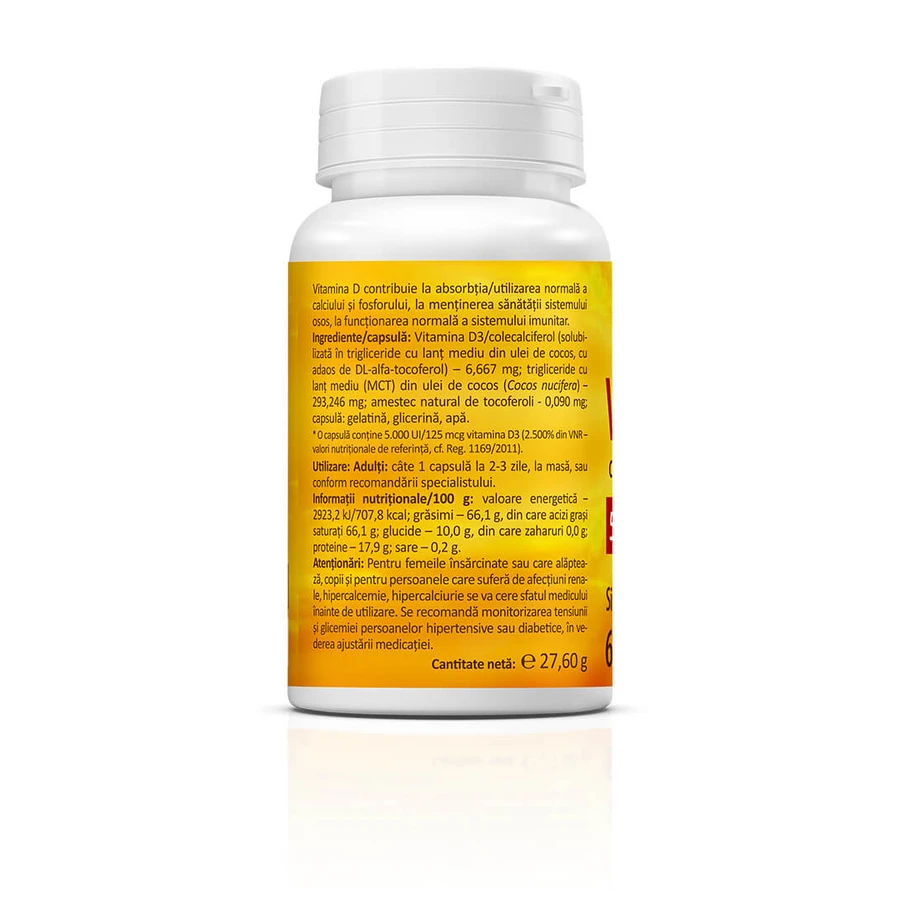 Vitamine D3 met kokosolie, 5000 IE, 60 capsules, Zenyth