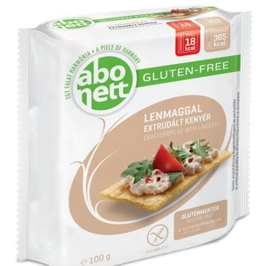 Krokante glutenvrije lijnzaad krokante toastjes, 100 g, Abonett