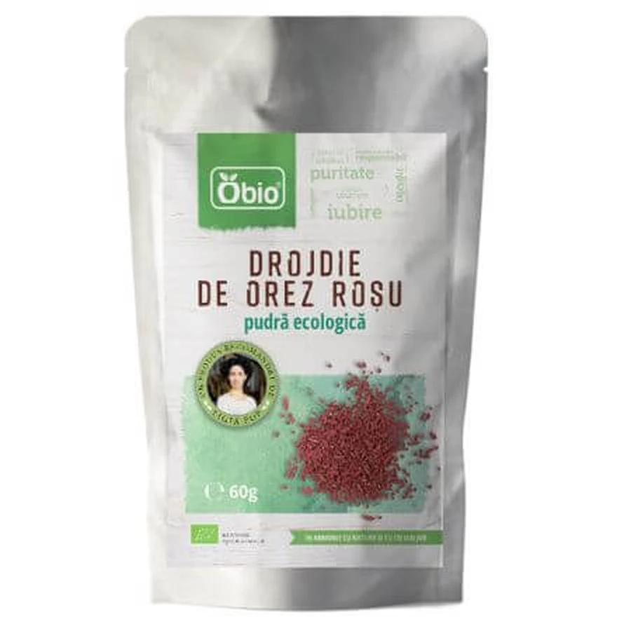 Lievito di riso rosso biologico in polvere, 60 g, Obio