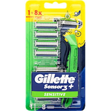 Gillette Rasoir Sensor3 Sensitive de Gillette + 8 recharges, 1 pièce