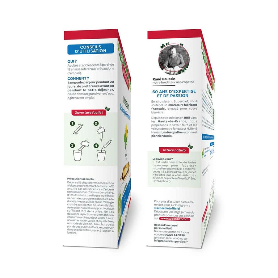 Superdiet Löwenzahn Bio Elimination 20 Ampullen Drainage Et Élimination 15ml