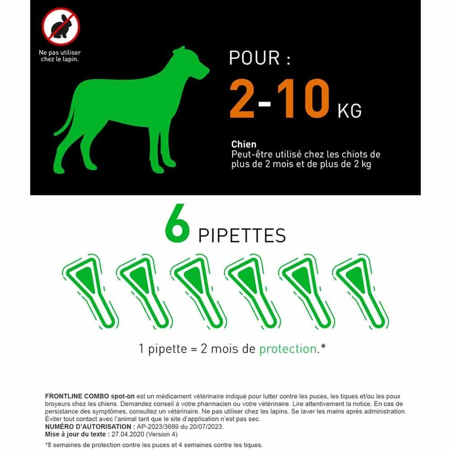 Frontline Combo spot-on hond S 2-10 kg 6 pipetten 0,67 ml