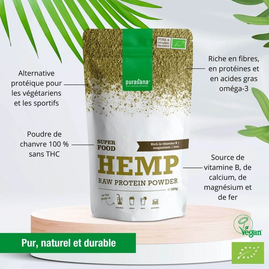 Purasana Poudre De De Chanvre Bio 200 g