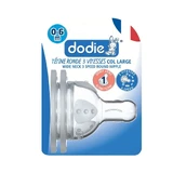 Dodie Tetinas planas grandes 3 velocidades 0-6 meses x2 tetinas de flujo lento