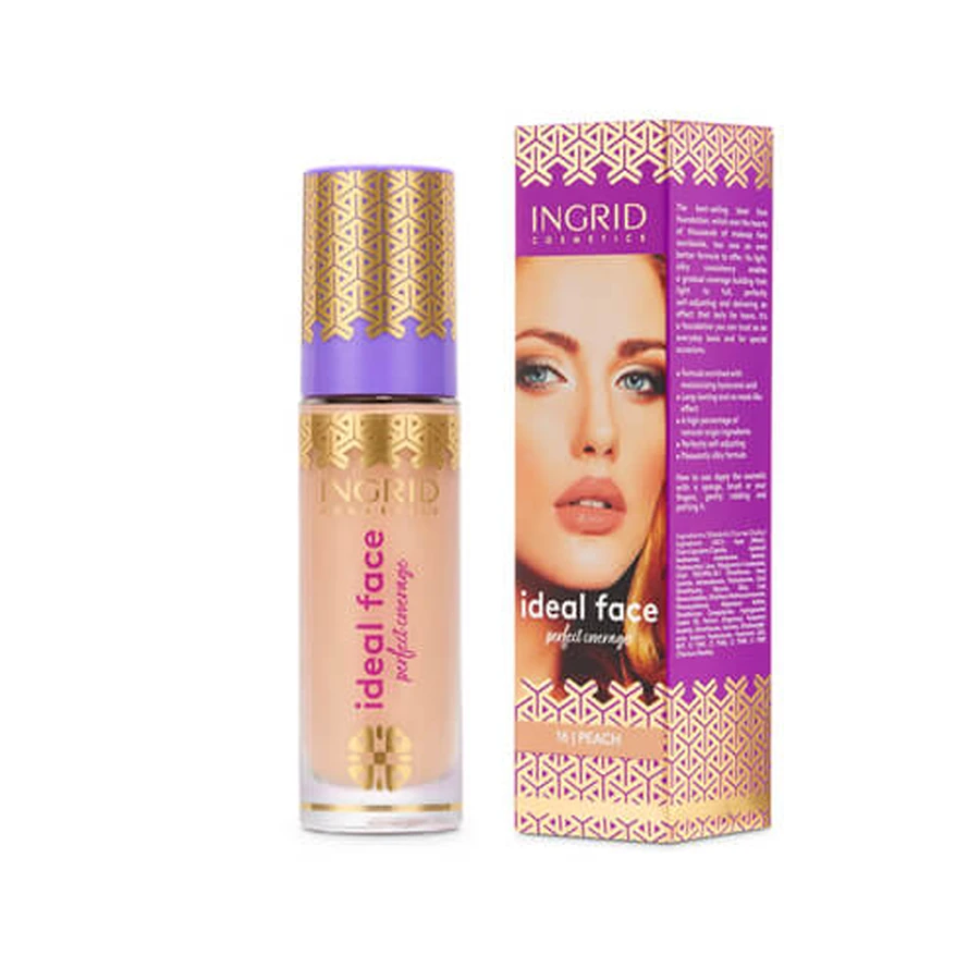 Ingrid Ideal Face Make Up fondotinta opaco 016 Peach, 35ml