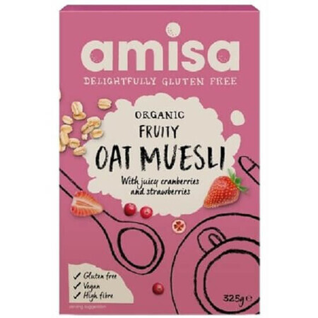 Musli cu fructe si ovaz fara gluten Bio, 325 gr, Amisa