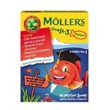 Gelatine di pesce con omega 3 e vitamina D al gusto di lime e fragola, 36 pezzi, Möller's​​​​​​​