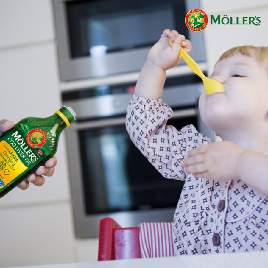 Omega 3 olio di fegato di merluzzo al gusto tutti-frutti per bambini, 250 ml, Möller's