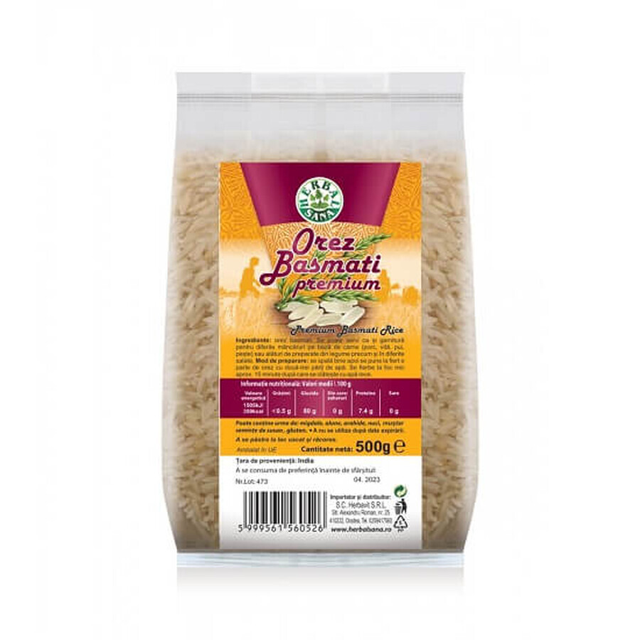 Riz Basmati Premium, 500 g, Herbal Sana