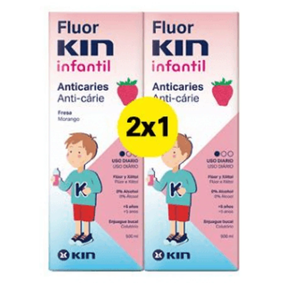 Fluor Kin DUPLO Children's Mouthwash, 2x500 ml