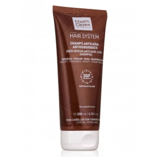 Martiderm Hair System 3GF Champú Anticaída Antiseborreico Uso Frecuente, 200ml