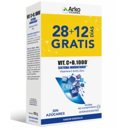 Arkopharma PACK Vit C + D3 1000 40 comprimidos efervescentes