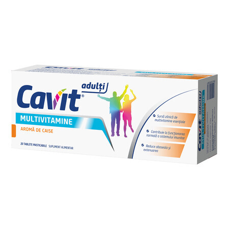 Cavit Multivitamine für Erwachsene Aprikosengeschmack, 20 Kautabletten, Biofarm