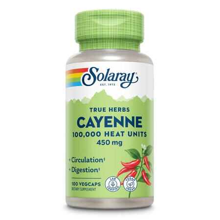 Cayennepeper 450 mg Solaray, 100 capsules, Secom