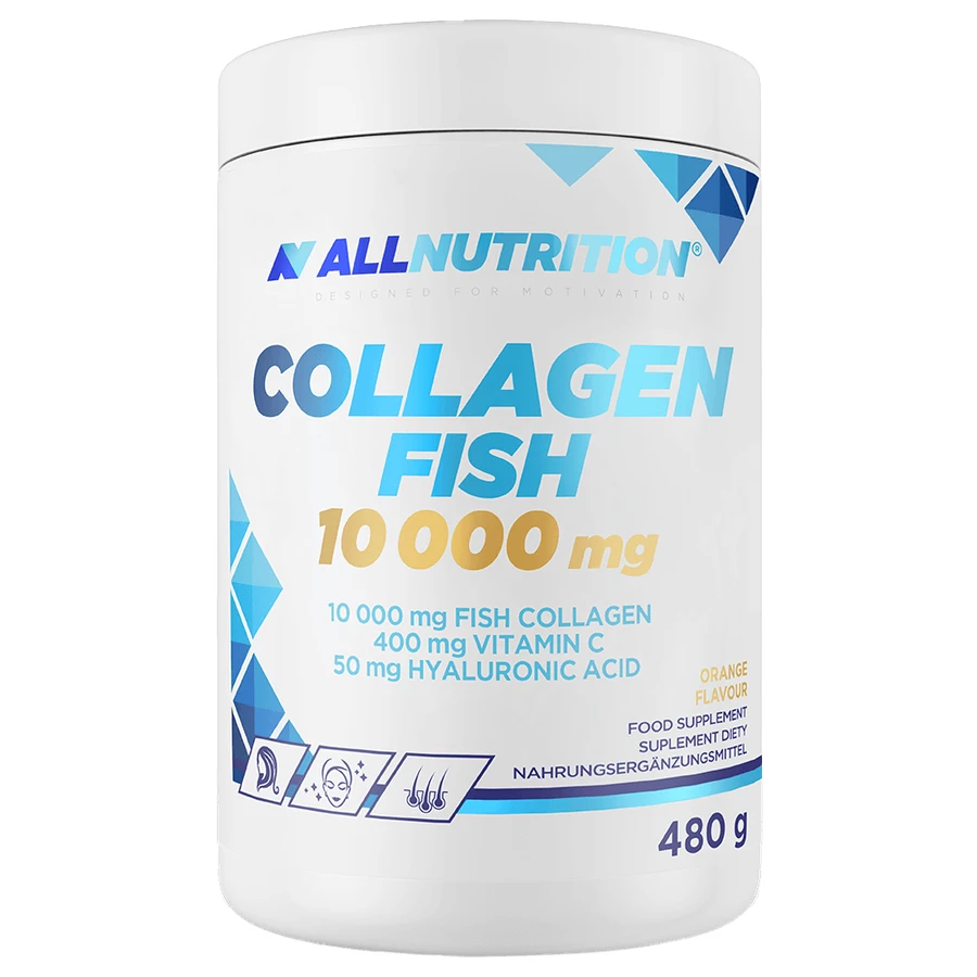 Allnutrition Collageen Vis 10000 mg, sinaasappelsmaak, 480 g