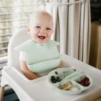 BabyOno, silikonowy talerzyk z przyssawką, zielony, od 6 miesiąca, 1 sztuka: ceny i cechy