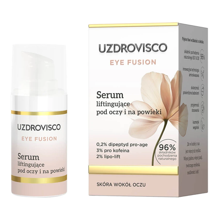 Uzdrovisco Eye Fusion, suero lifting para ojos y párpados, 15 ml