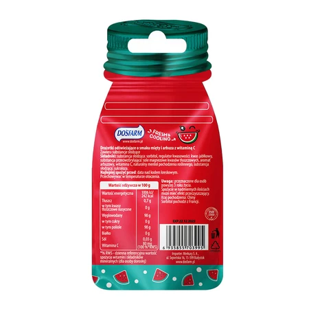 Dosfarm Refreshing Dragees with Vitamin C, watermelon and mint flavor, 16 g