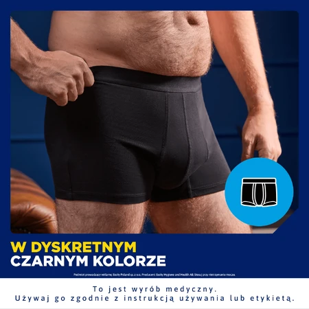 Tena Men Protective Boxer, herbruikbare boxershort voor lichte incontinentie, zwart, maat M, 1 stuk
